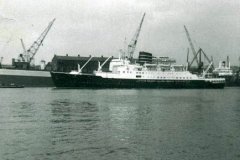 Leda mail boat on the Tyne in the 1970's