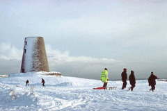 Sledges on Cleadon Hills, South Shields