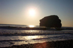 Sunrise over Marsden Rock, South Shields