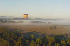 Hot air balloon over Yarra Glen